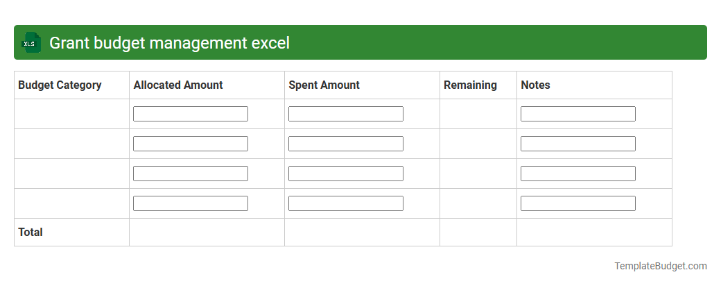 Grant budget management excel