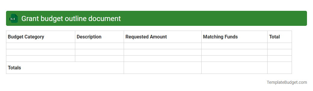 Grant budget outline document