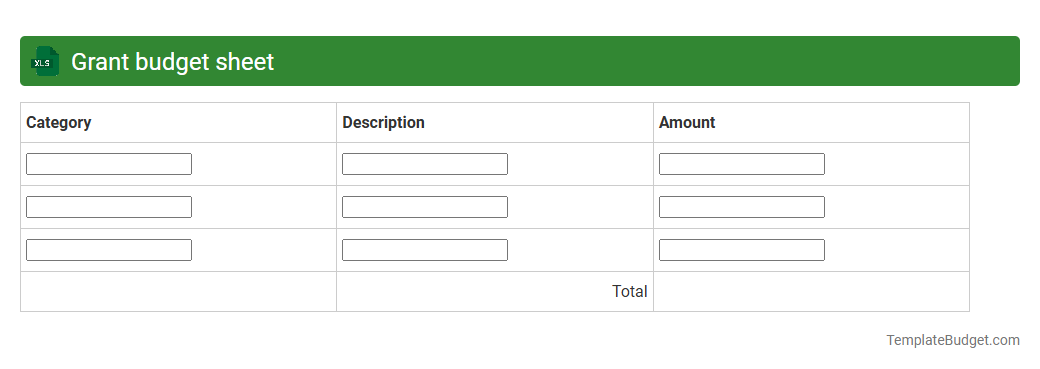 Grant budget sheet