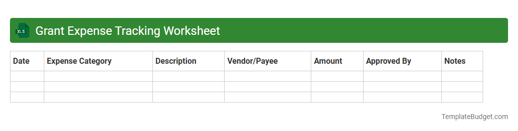 Grant Expense Tracking Worksheet