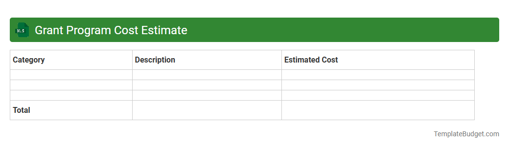 Grant Program Cost Estimate