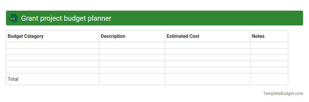 Grant project budget planner
