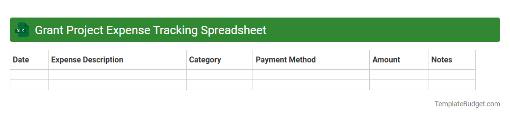 Grant Project Expense Tracking Spreadsheet