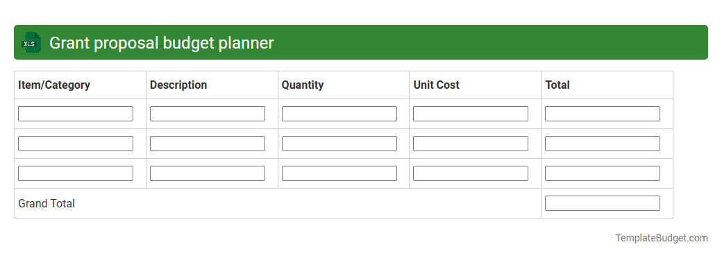 Grant proposal budget planner