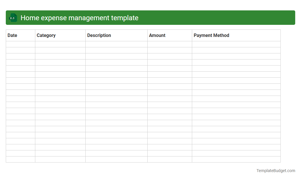 Home expense management template