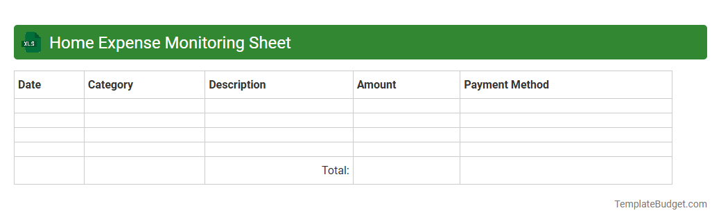 Home Expense Monitoring Sheet
