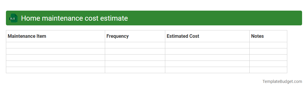Home maintenance cost estimate