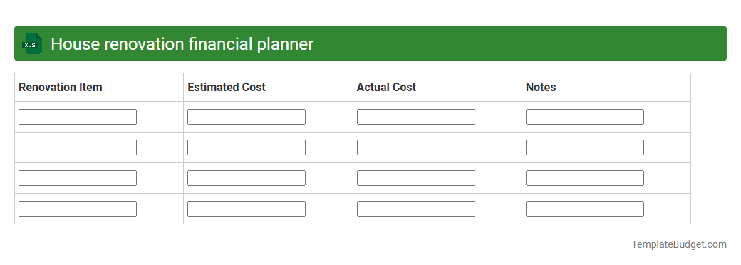 House renovation financial planner