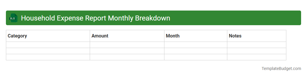 Household Expense Report Monthly Breakdown