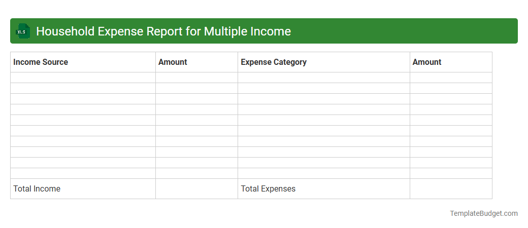 Household Expense Report for Multiple Income