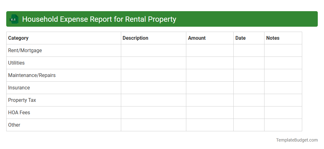 Household Expense Report for Rental Property