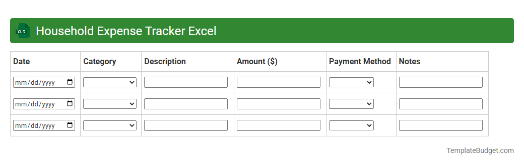 Household Expense Tracker Excel