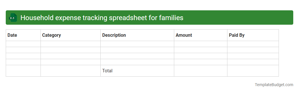Household expense tracking spreadsheet for families