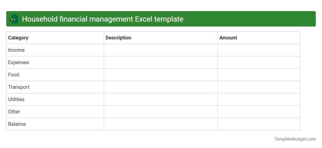 Household financial management Excel template