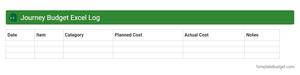 Journey Budget Excel Log