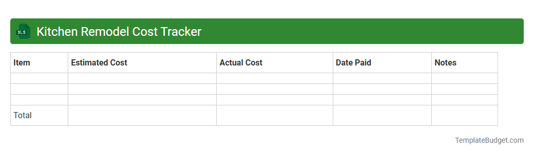 Kitchen Remodel Cost Tracker