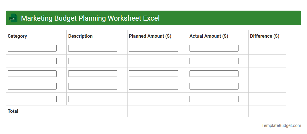 Marketing Budget Planning Worksheet Excel