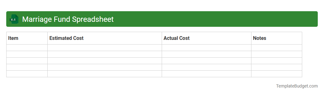 Marriage Fund Spreadsheet