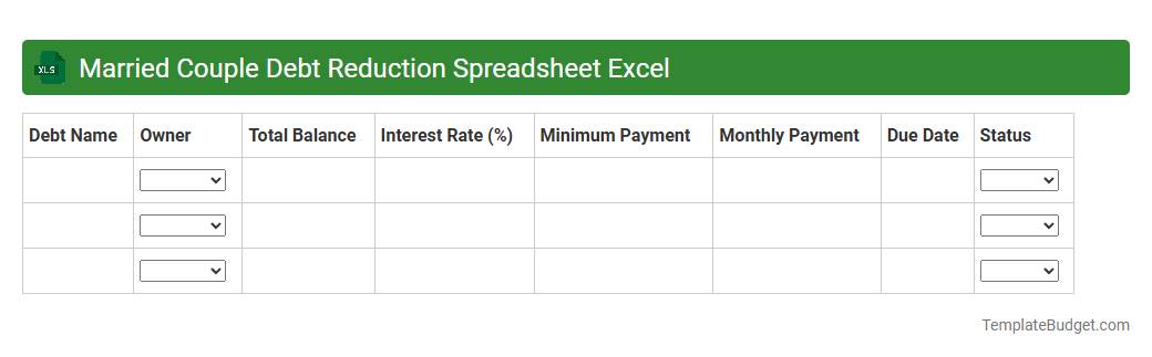 Married Couple Debt Reduction Spreadsheet Excel