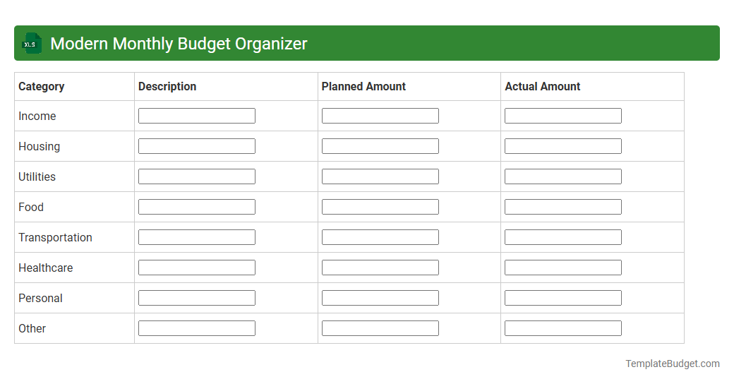 Modern Monthly Budget Organizer