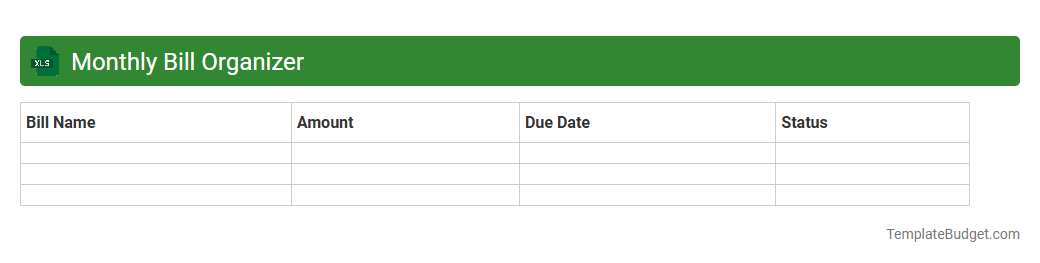 Monthly Bill Organizer