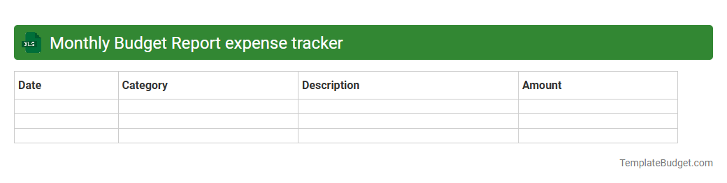Monthly Budget Report expense tracker