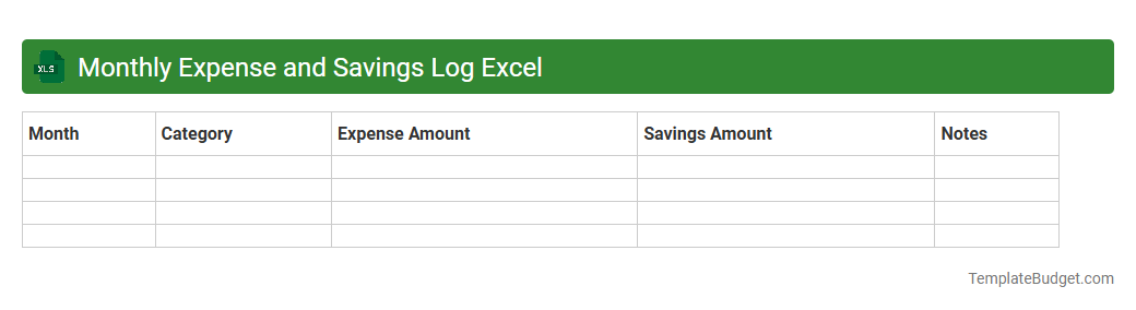 Monthly Expense and Savings Log Excel