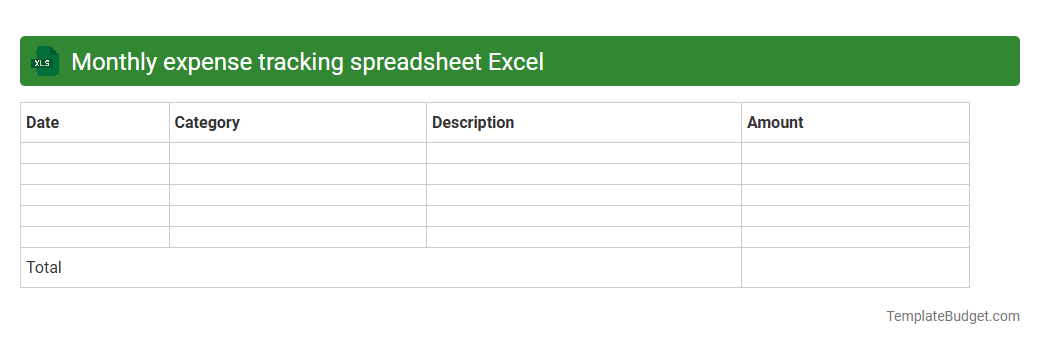 Monthly expense tracking spreadsheet Excel
