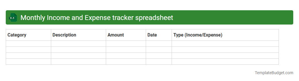 Monthly Income and Expense tracker spreadsheet
