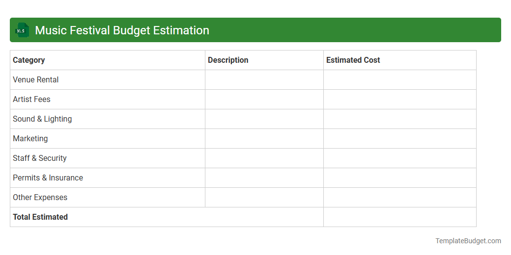 Music Festival Budget Estimation