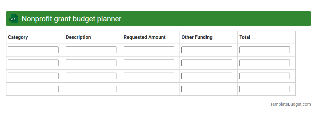 Nonprofit grant budget planner