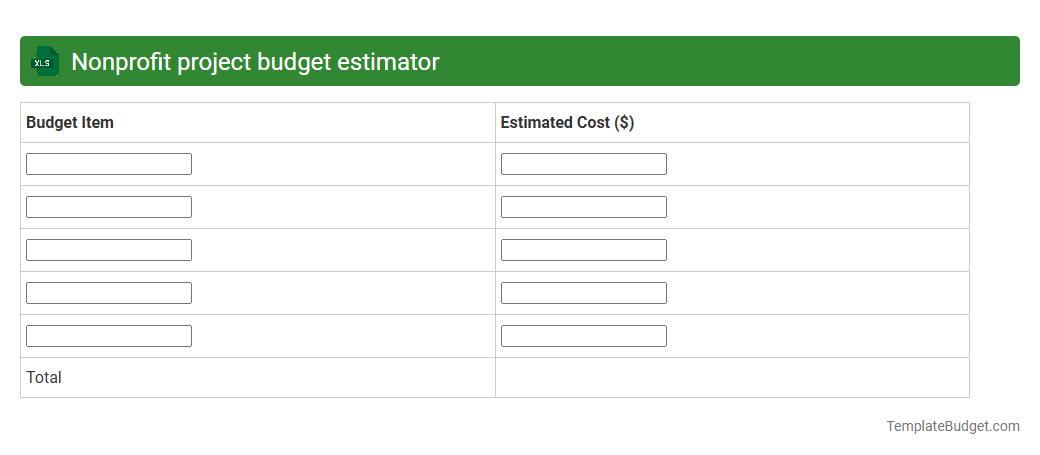 Nonprofit project budget estimator