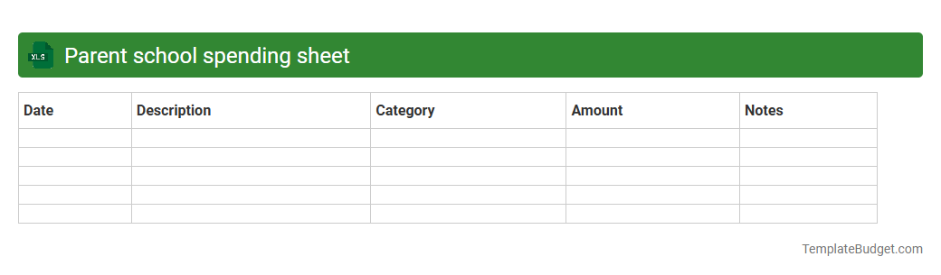Parent school spending sheet