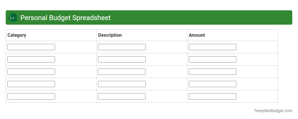 Personal Budget Spreadsheet