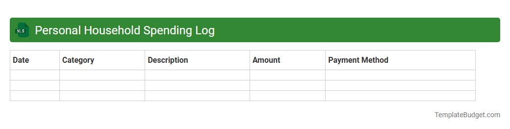 Personal Household Spending Log