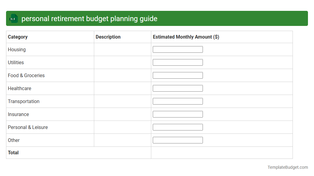 personal retirement budget planning guide