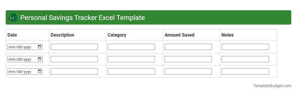 Personal Savings Tracker Excel Template