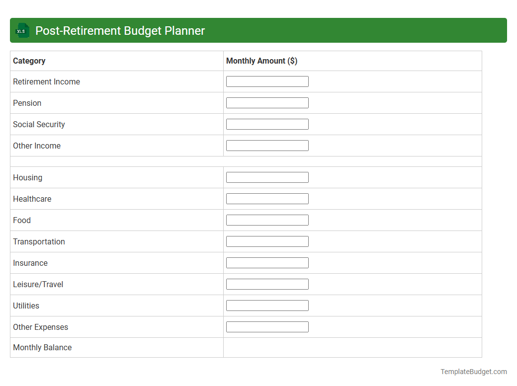 Post-Retirement Budget Planner