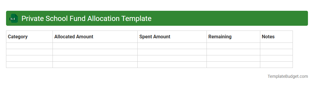 Private School Fund Allocation Template