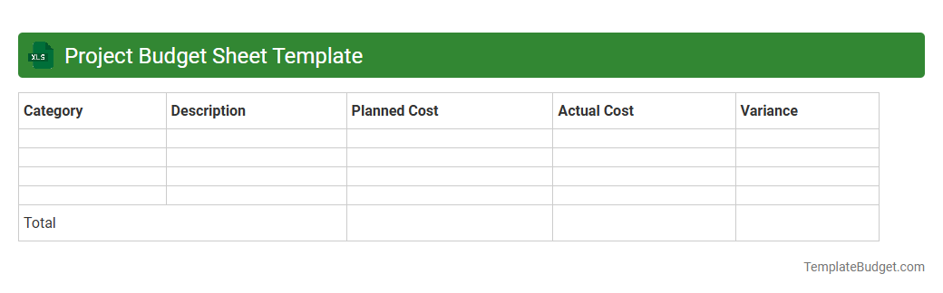 Project Budget Sheet Template
