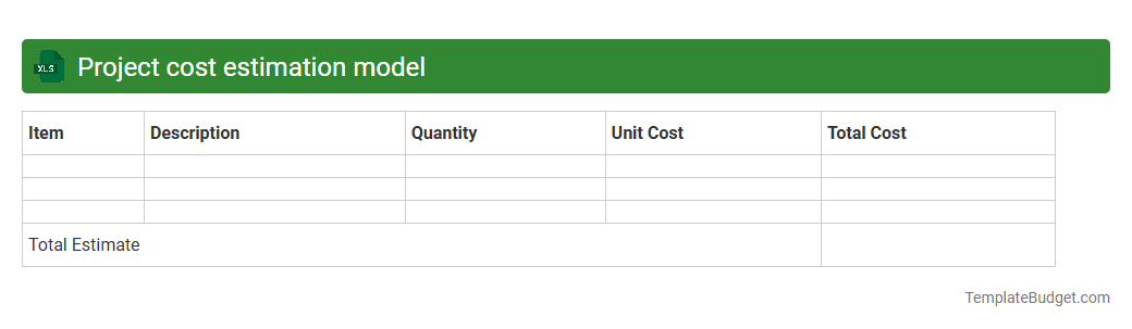 Project cost estimation model