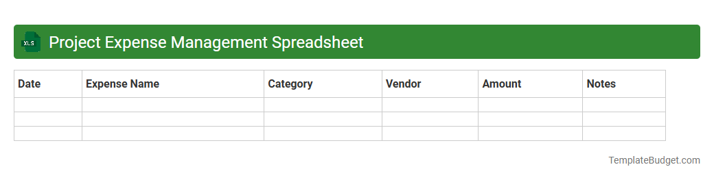 Project Expense Management Spreadsheet