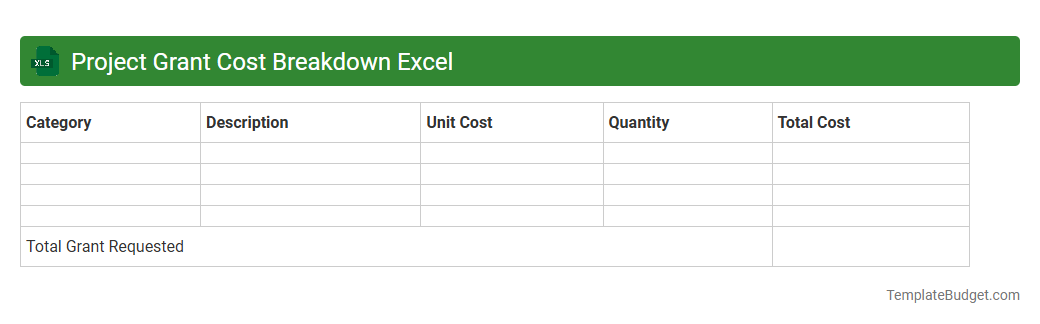 Project Grant Cost Breakdown Excel