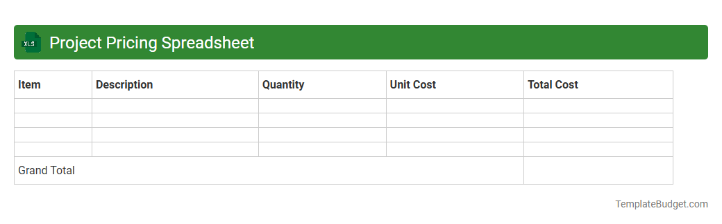 Project Pricing Spreadsheet