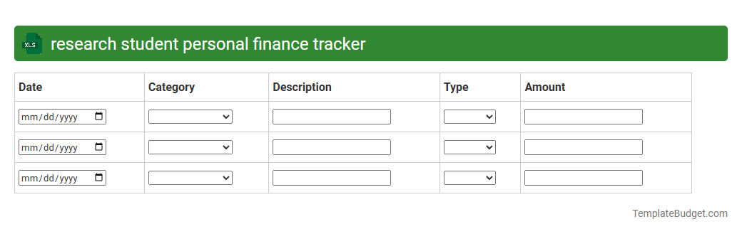 research student personal finance tracker