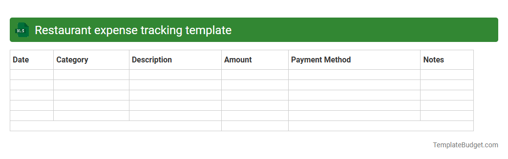 Restaurant expense tracking template