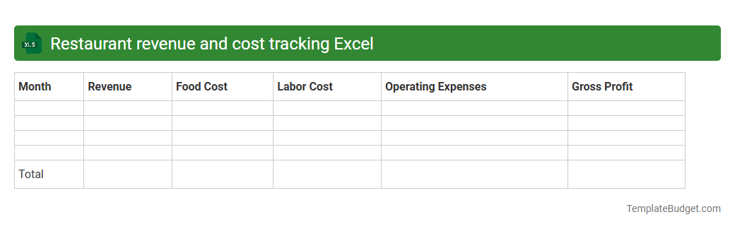 Restaurant revenue and cost tracking Excel