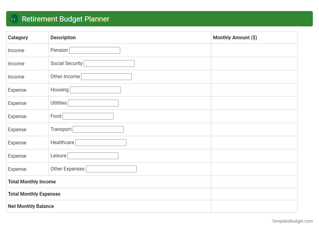 Retirement Budget Planner