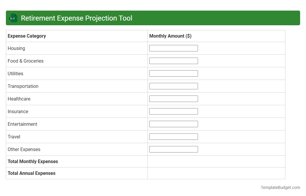 Retirement Expense Projection Tool
