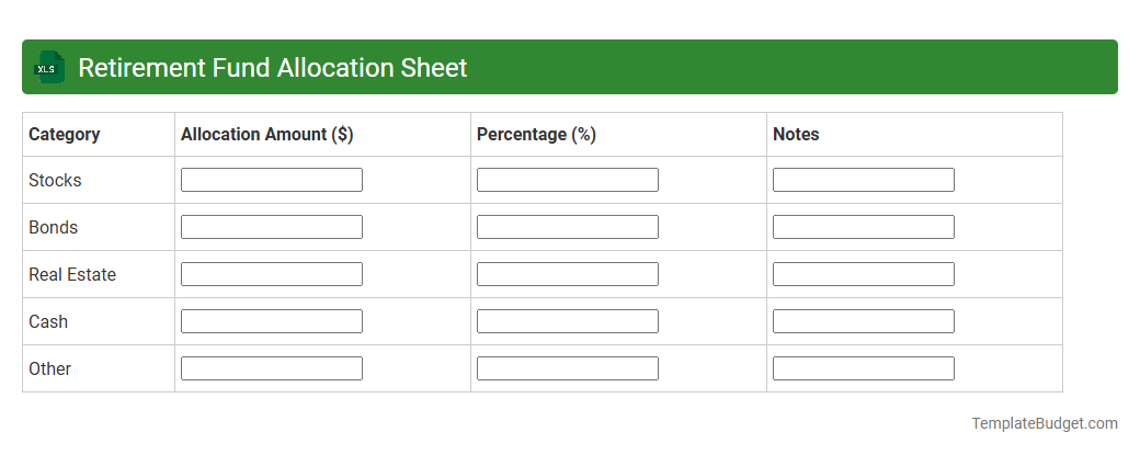Retirement Fund Allocation Sheet